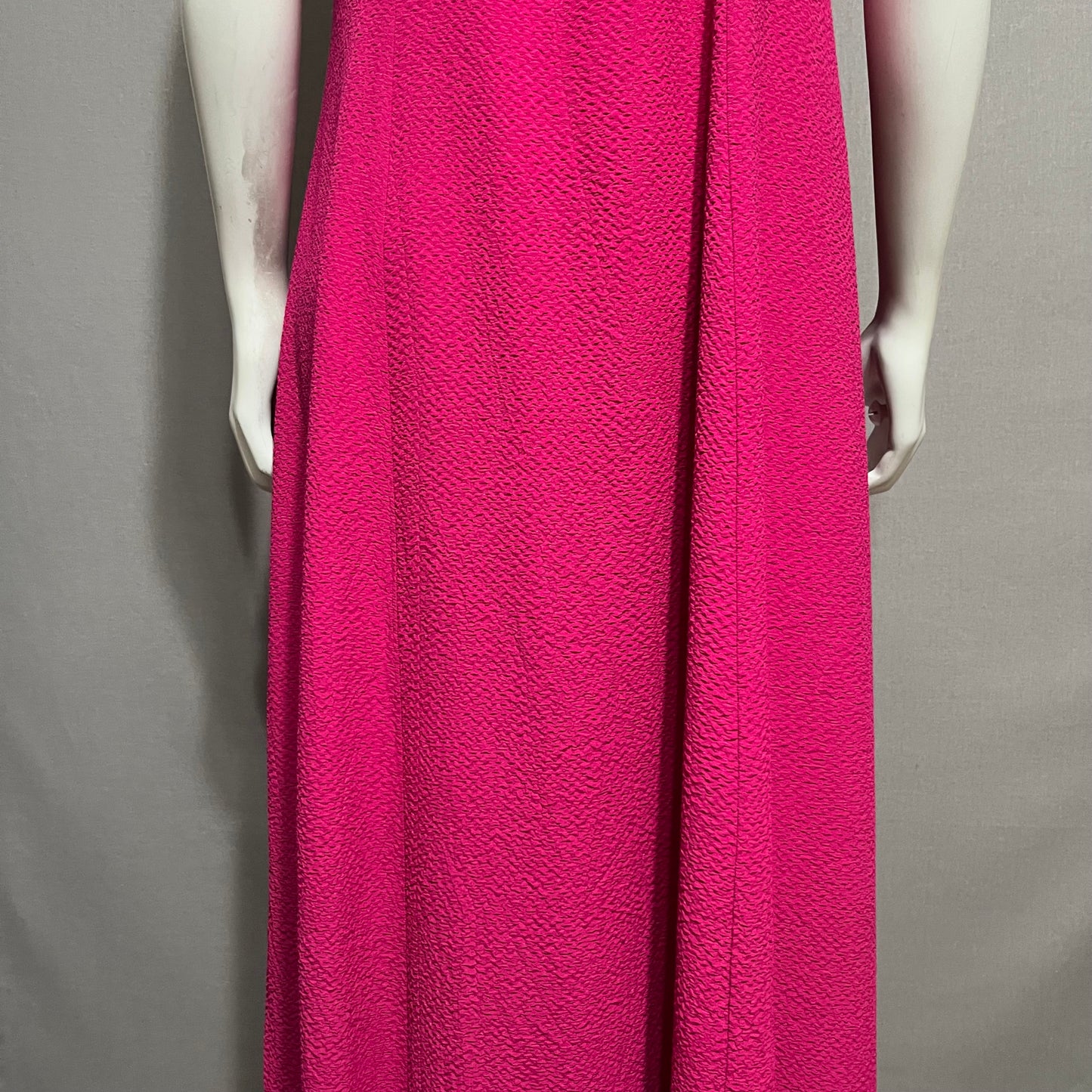 Vintage DJ & Co Fuchsia Pink Textured Sleeveless Maxi Dress Sz-8