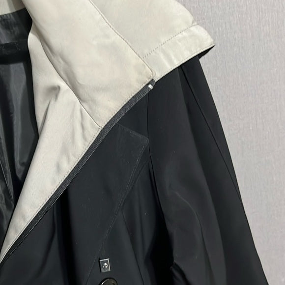Fleet Street Black & Tan Rain Hooded Jacket Sz-XL