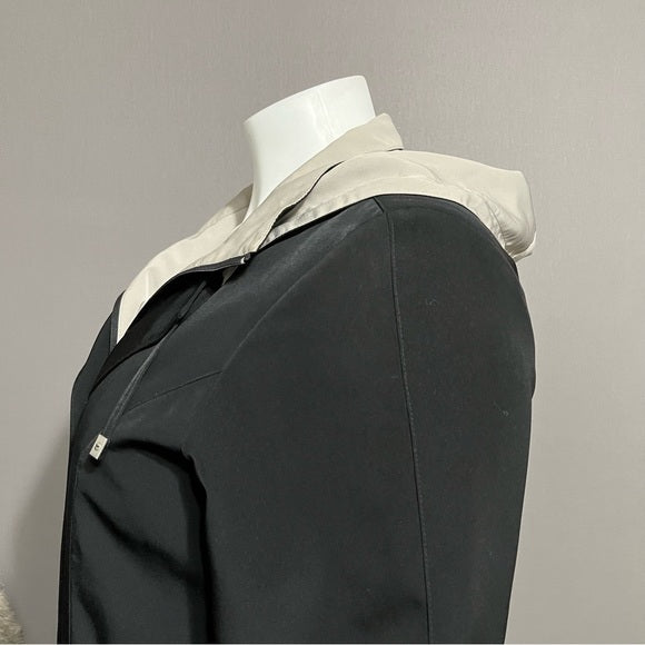 Fleet Street Black & Tan Rain Hooded Jacket Sz-XL
