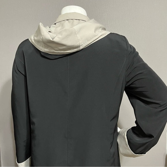 Fleet Street Black & Tan Rain Hooded Jacket Sz-XL