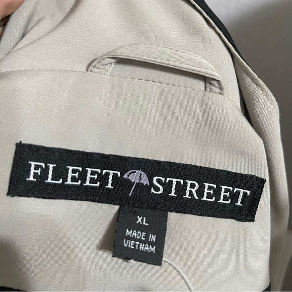 Fleet Street Black & Tan Rain Hooded Jacket Sz-XL