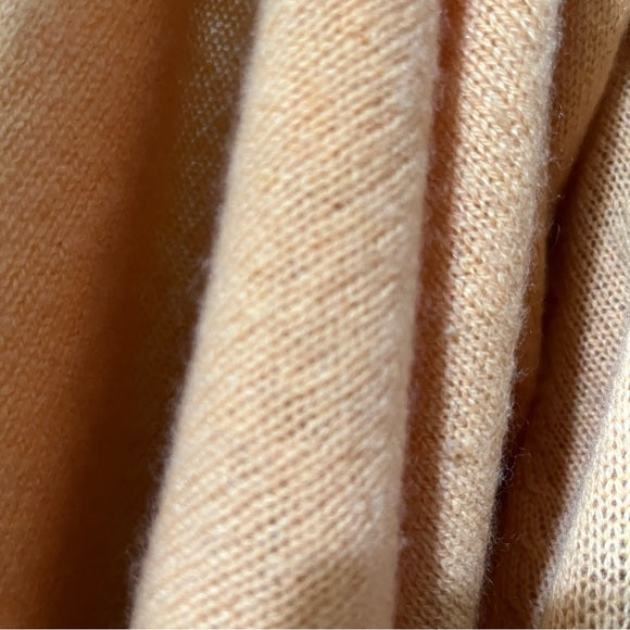 White & Warren Mustard Open Front Cashmere Cardigan Sz-Medium