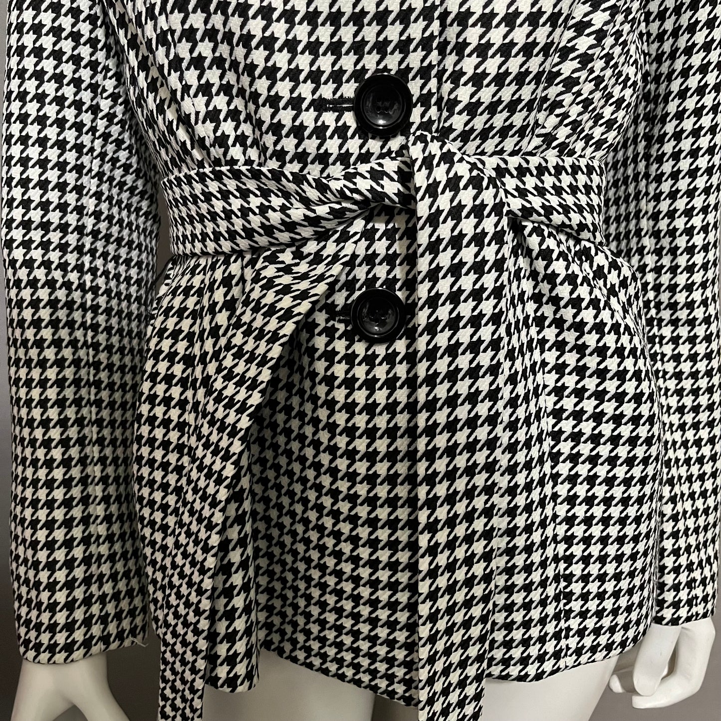 Jones Studio Black Houndstooth With Tie Blazer Sz-8