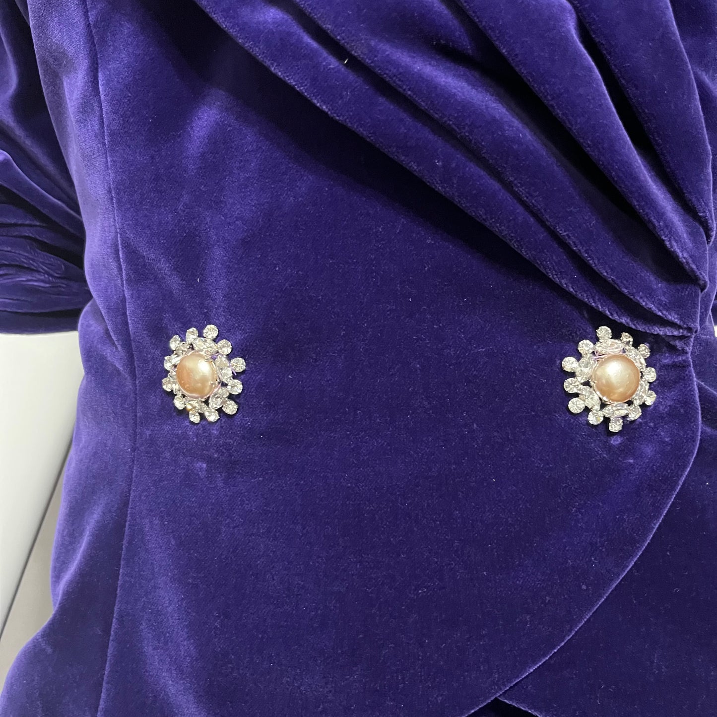 Watters Vintage Velvet Purple 100% Cotton 2 Pc Skirt Set Sz-18