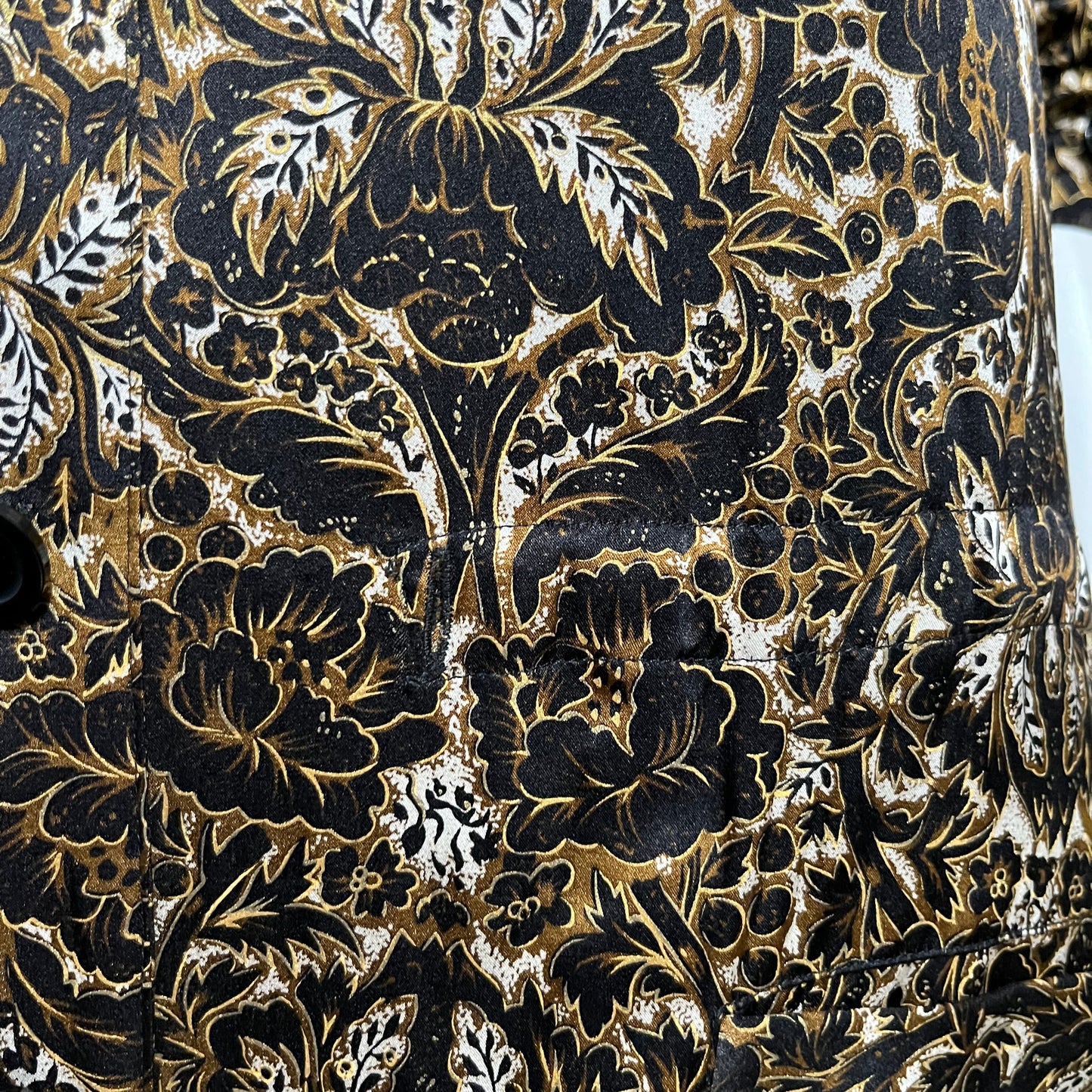 Vintage Austin Reed 100% Silk Brown | Black | Gold Floral Blazer Sz-10