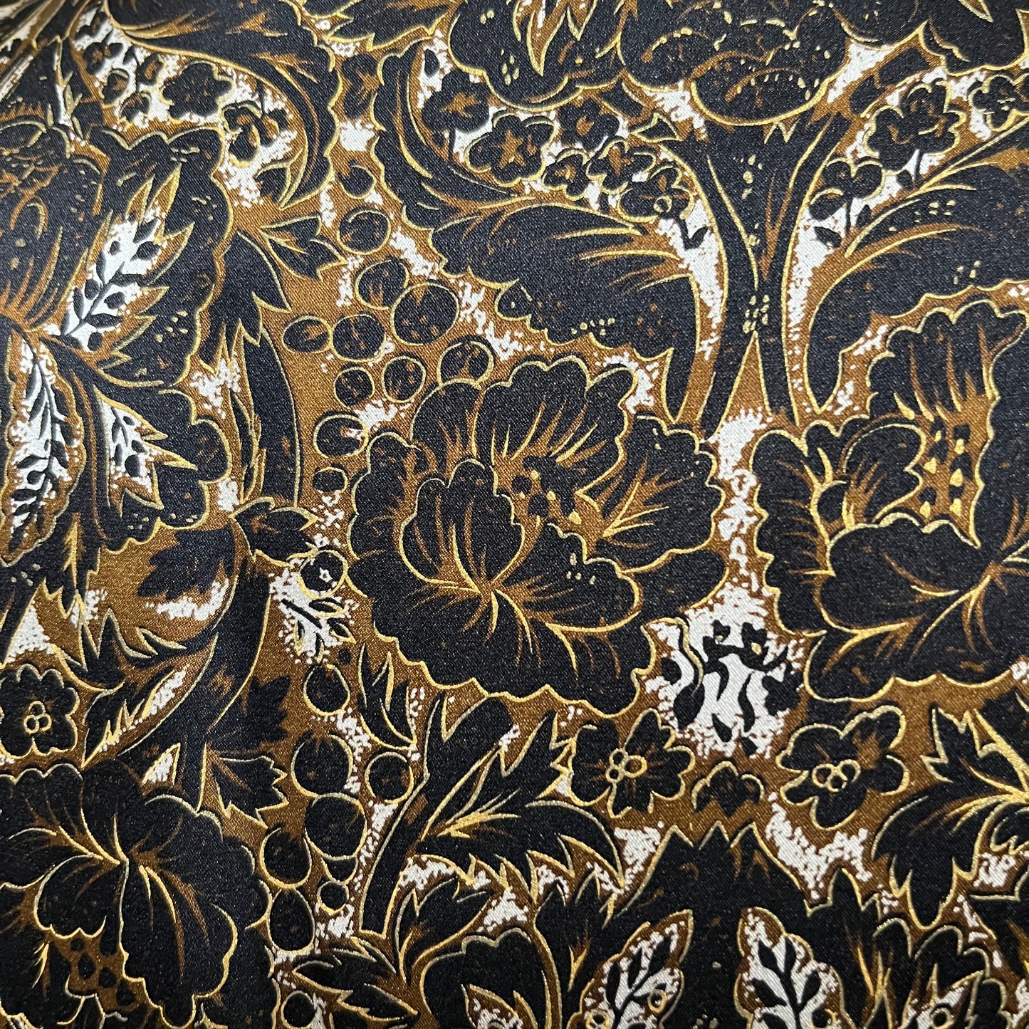 Vintage Austin Reed 100% Silk Brown | Black | Gold Floral Blazer Sz-10