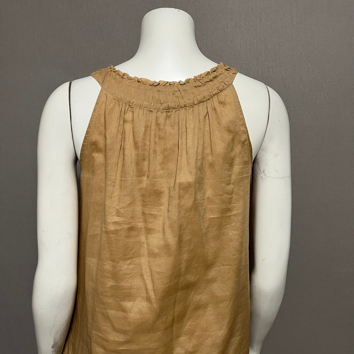 Talbots Camel Brown Sleeveless 100% Cotton Top Sz-2