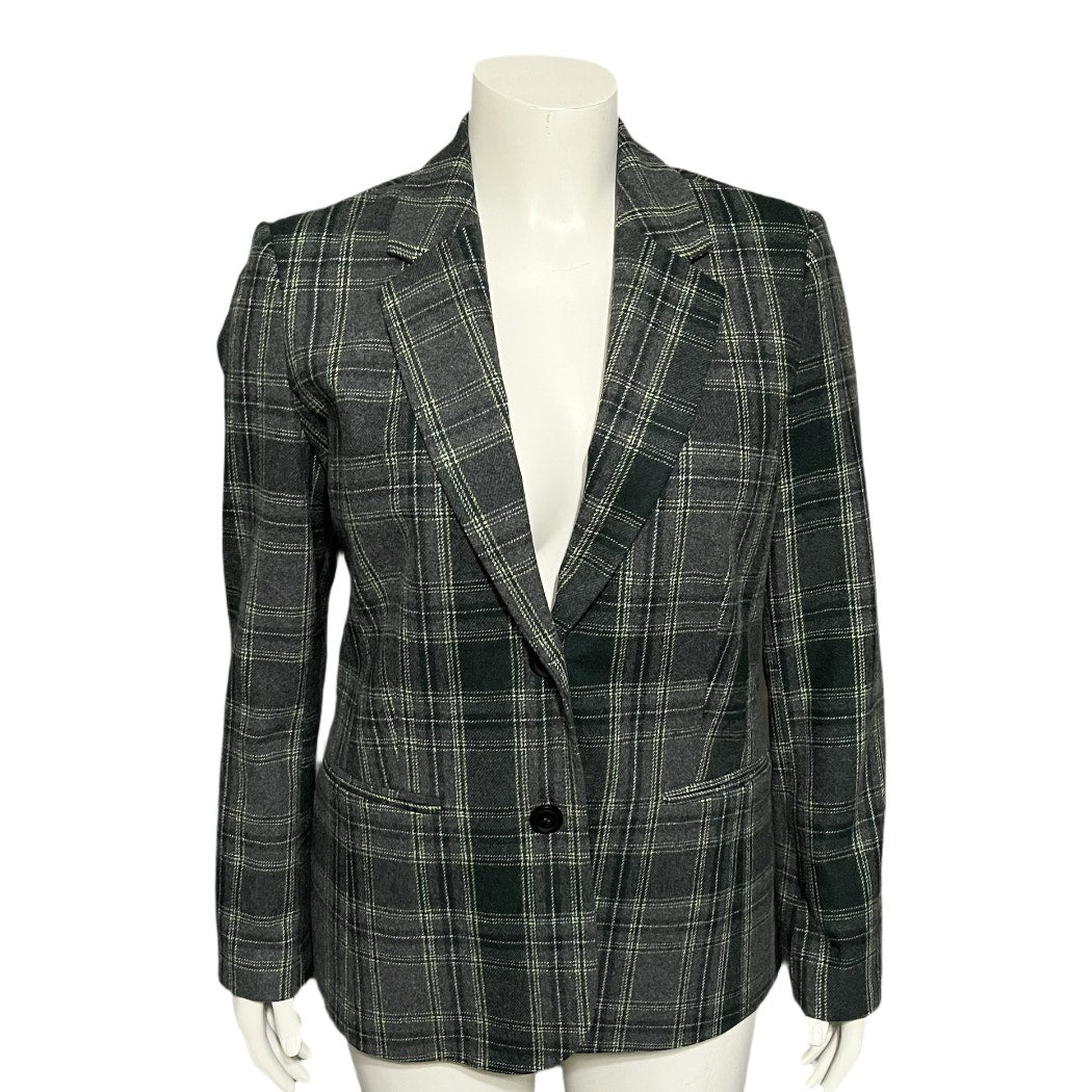 Chadwicks Green Plaid Wool Blend Blazer Sz-12
