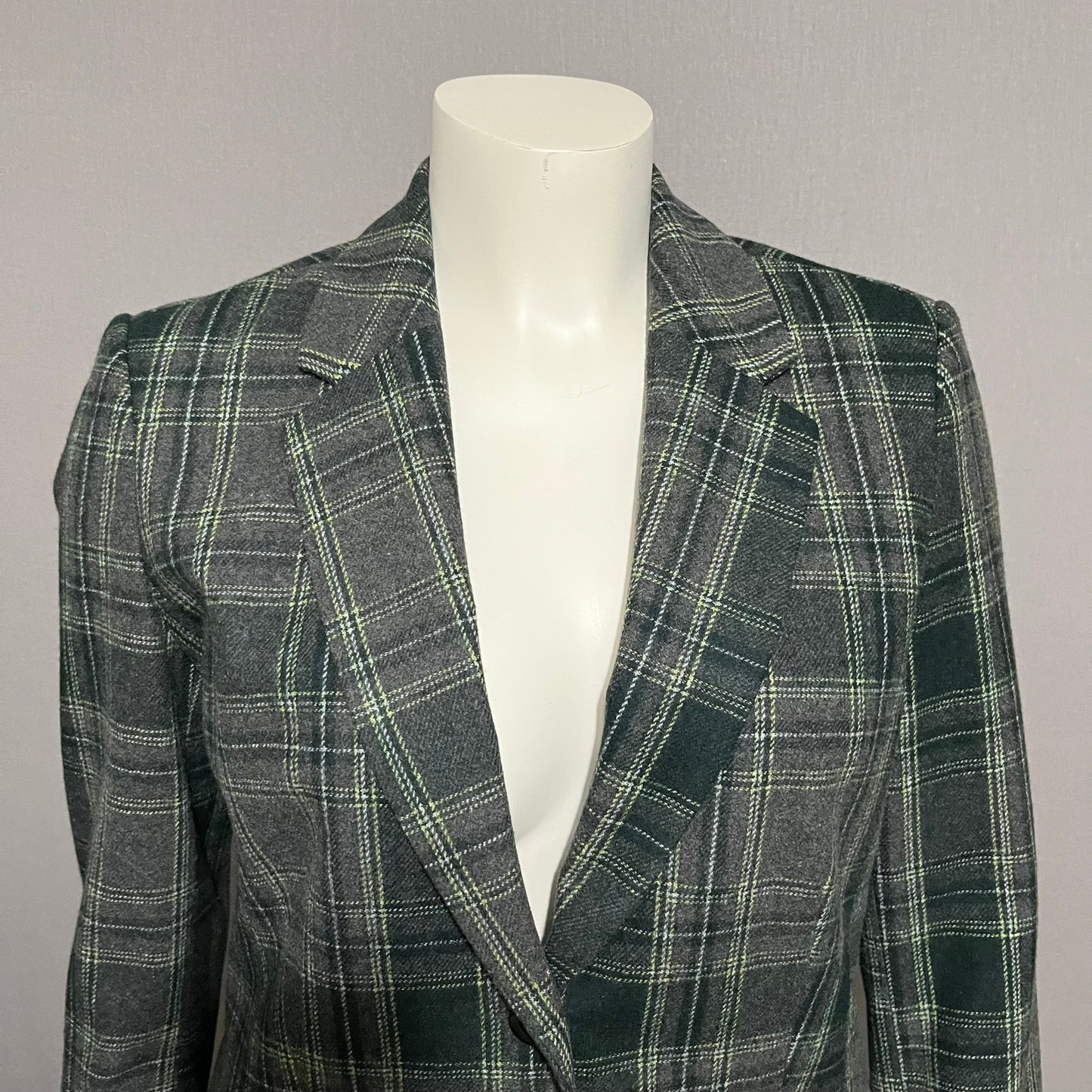 Chadwicks Green Plaid Wool Blend Blazer Sz-12