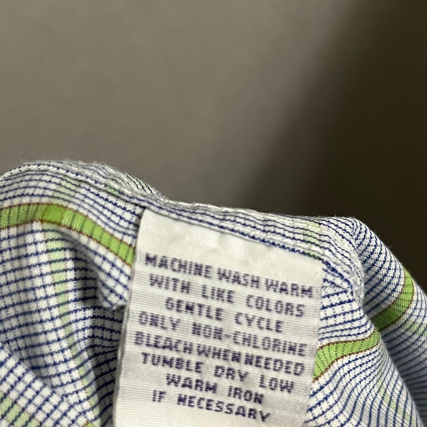 Alan Flusser Men’s XL Window Pane Button Up Blue Green Long Sleeve