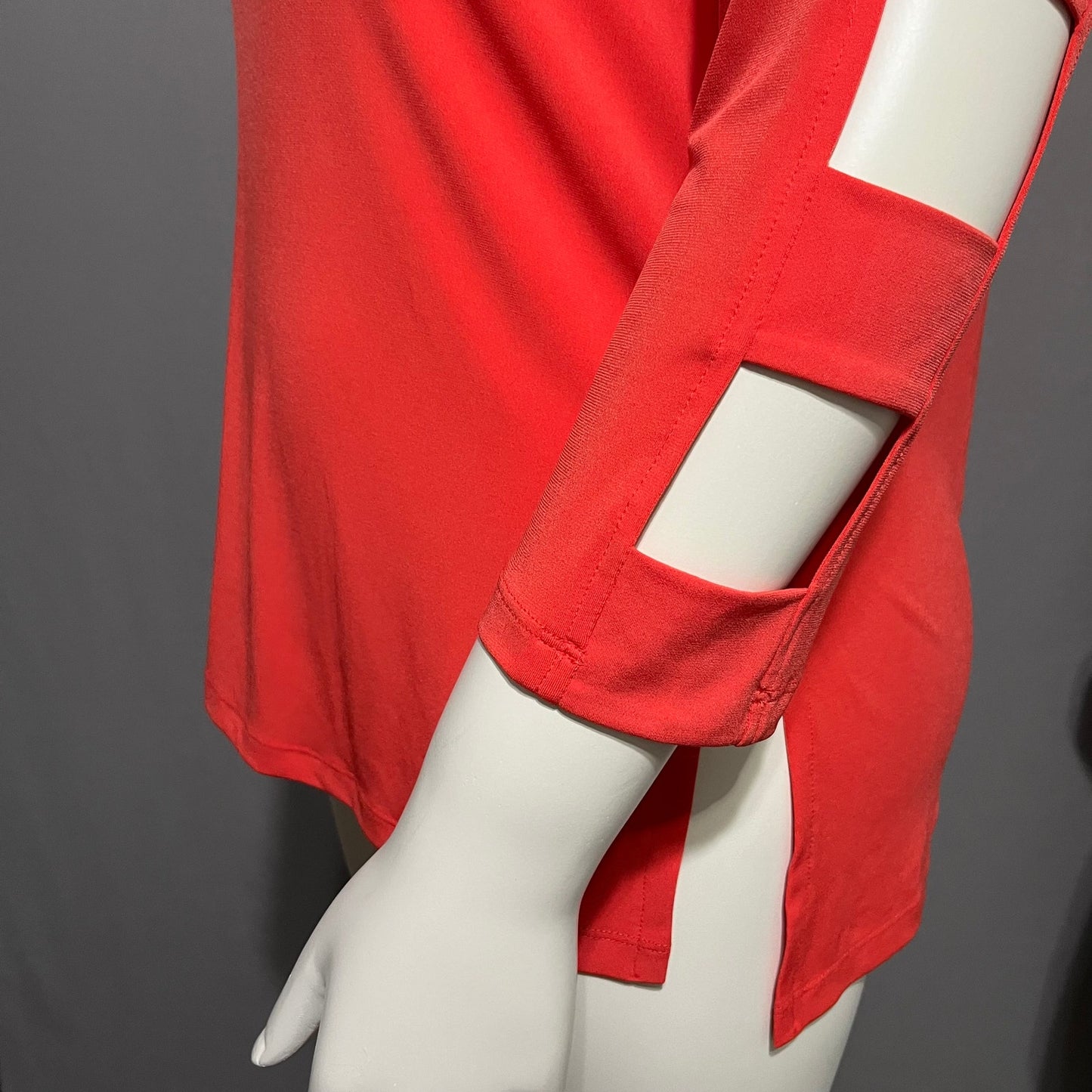 Peck & Peck Orange Cutout Sleeve Knit Casual Vacation Top Sz-XL