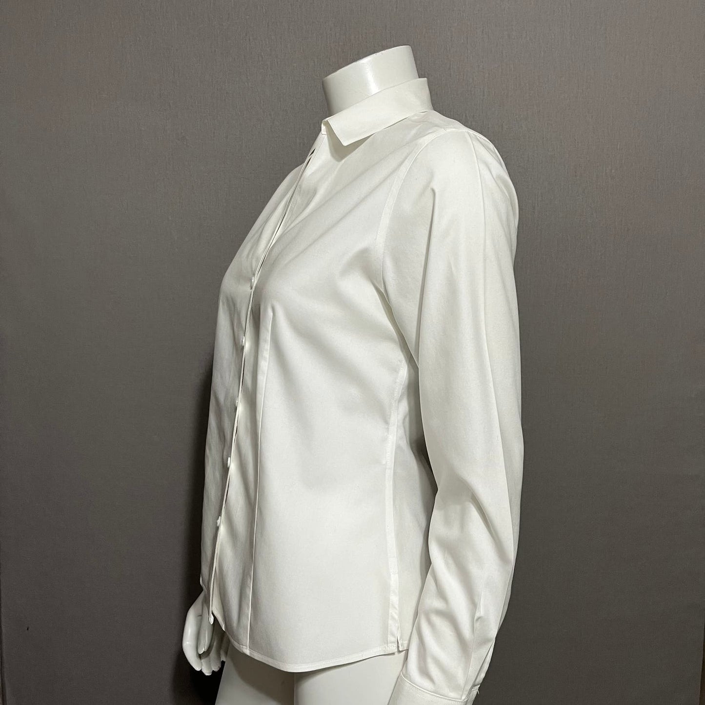 Foxcroft No Iron 100% Cotton Button Front Shirt Sz-8 Petite