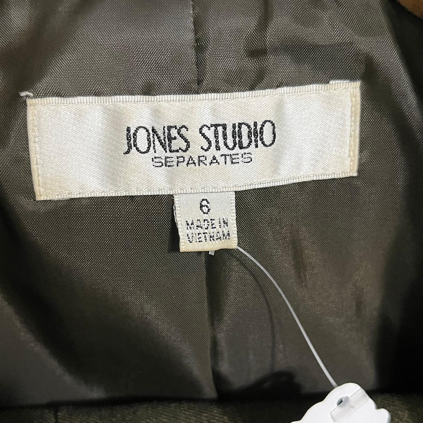 Jones Studio Army Green 2 Pc Career 3 Button Blazer & Pant Suit Sz-6