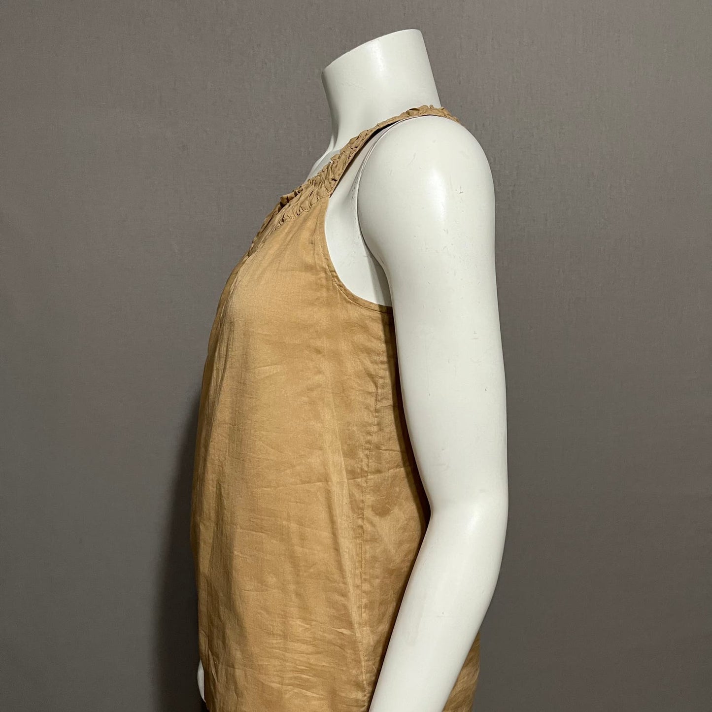 Talbots Camel Brown Sleeveless 100% Cotton Top Sz-2