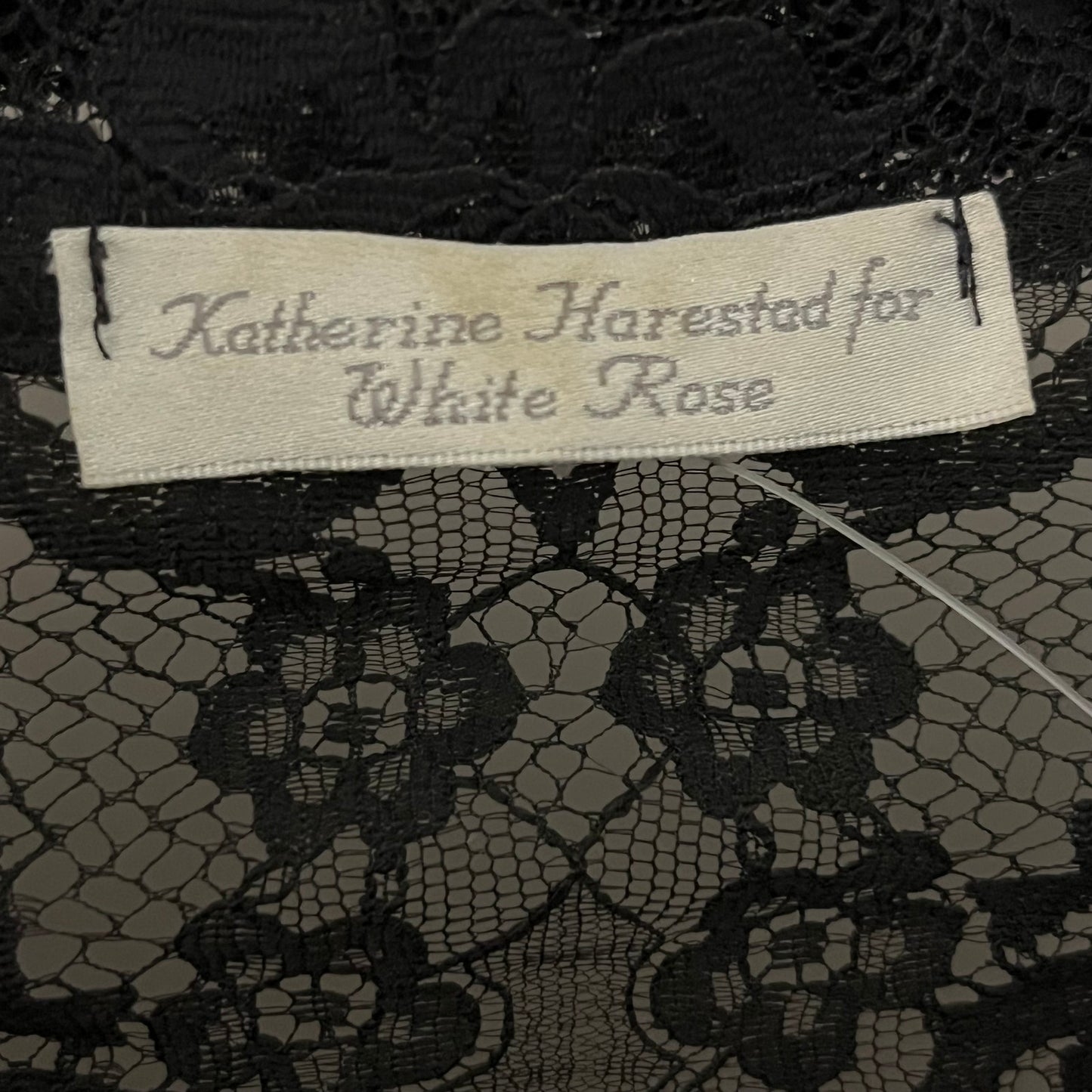 Katherine Harestad Black Allover Lace Collared Blouse Sz-Medium/Large