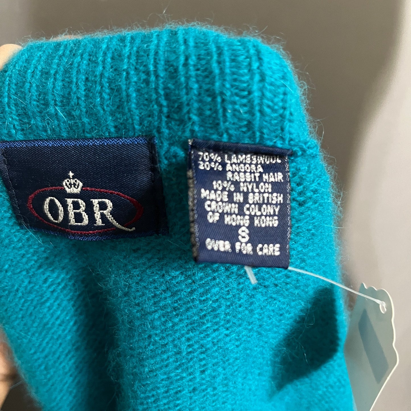 Vintage OBR Lambswool Rabbit Hair Cropped Sweater Cardigan Sz-Small