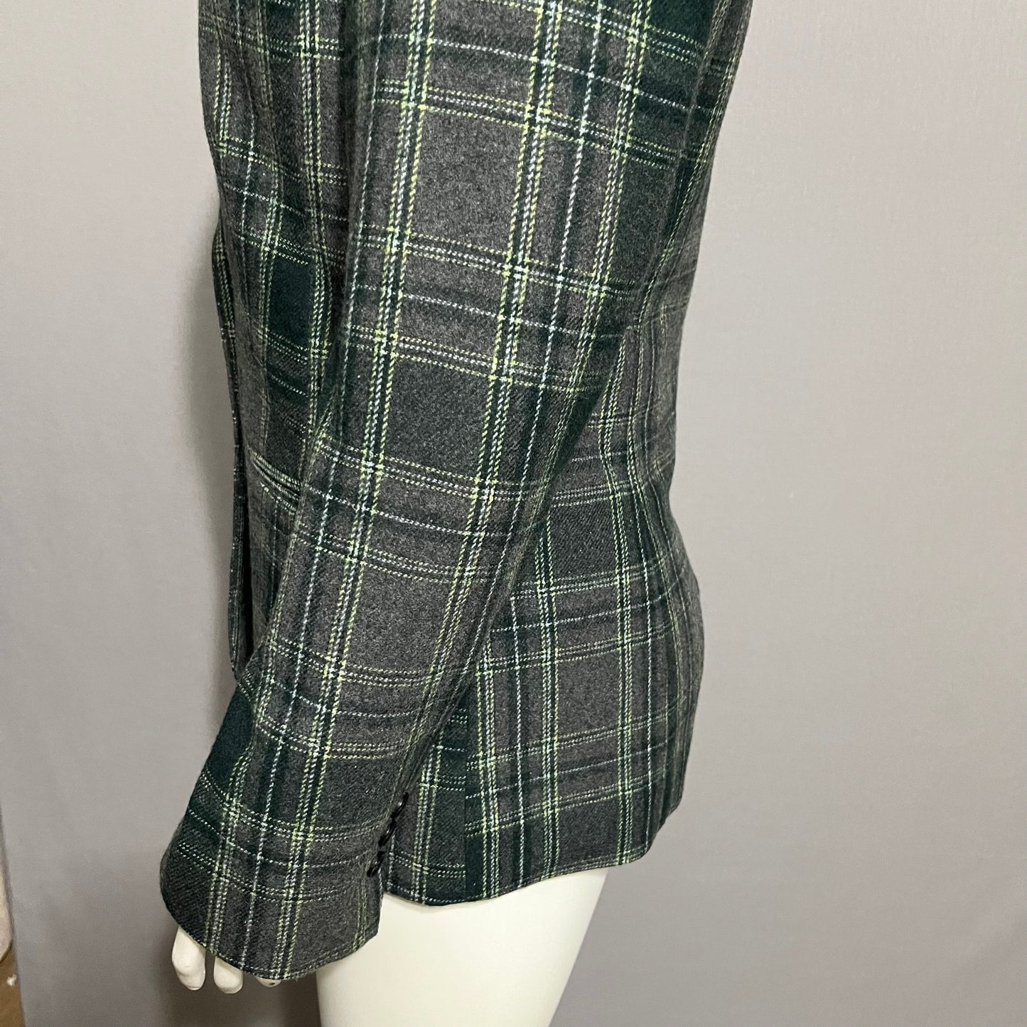 Chadwicks Green Plaid Wool Blend Blazer Sz-12
