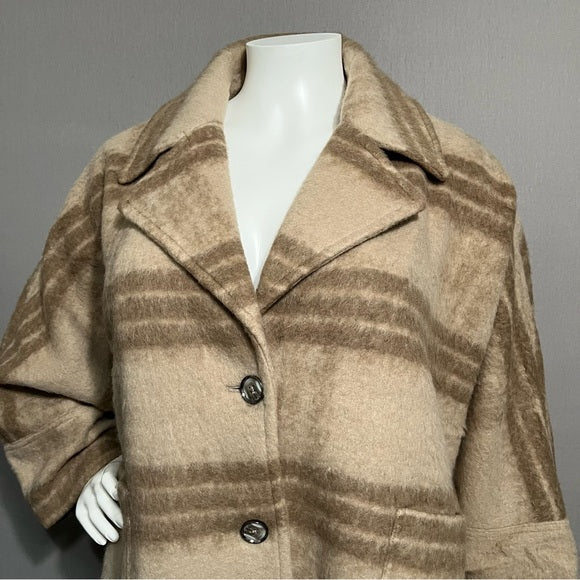 Marla Wynne Tan Brown Oversized Jacket Sz-XL