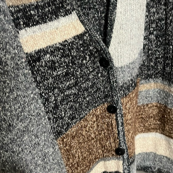 Worthington Neutral Silk & Rabbit Hair Patched Square Sweater Vest Sz-XL (Flaw)
