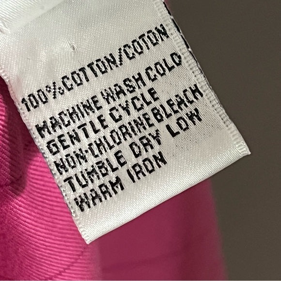 Talbots 100% Cotton Checkered Print Pink Shirt Sz-14