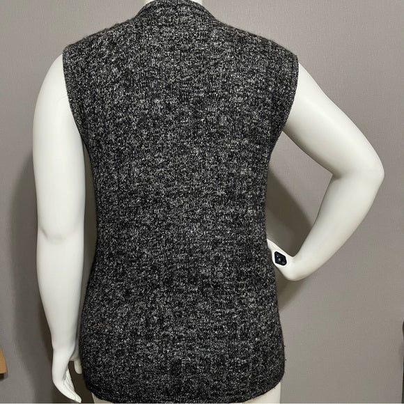Worthington Neutral Silk & Rabbit Hair Patched Square Sweater Vest Sz-XL (Flaw)