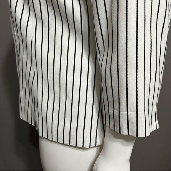 Chaps White & Black Striped 100% Cotton Button Front Blazer / Jacket Sz-2X