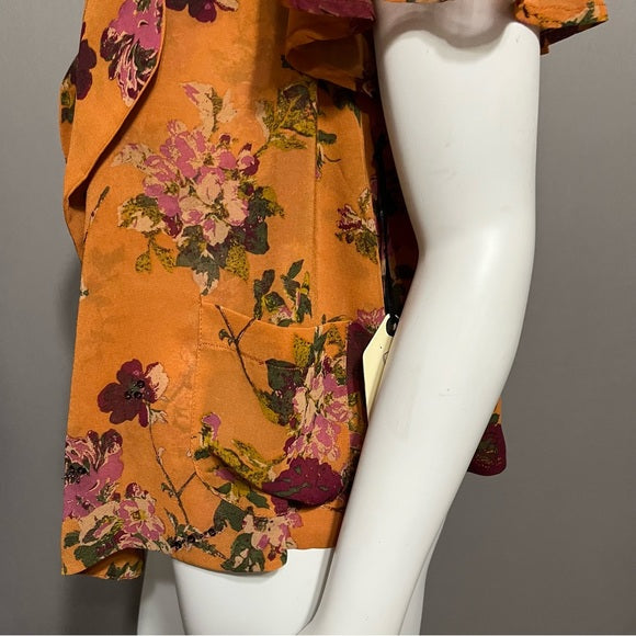 Boutique 21 Woven Sheer Open Front Blouse Sz-Large