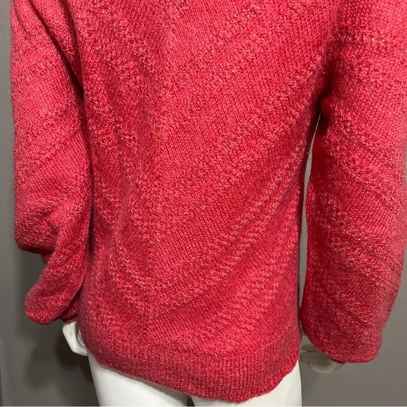 Vintage Pullover Turtleneck Strawberry With Star Embellishment Sweater Sz-Med