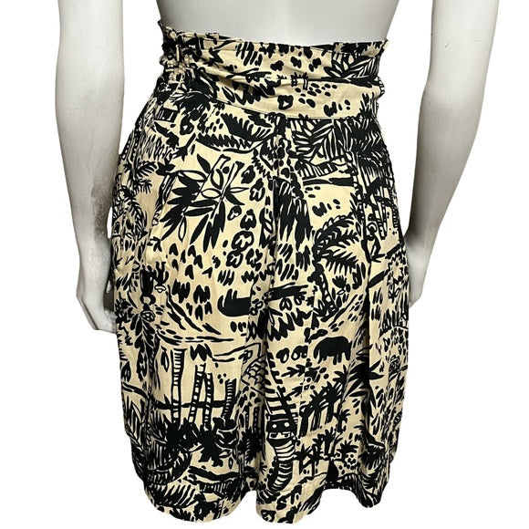 Corey Lynn Calter Anthropologie Tropical Pleated 100% Cotton Skirt Size -2