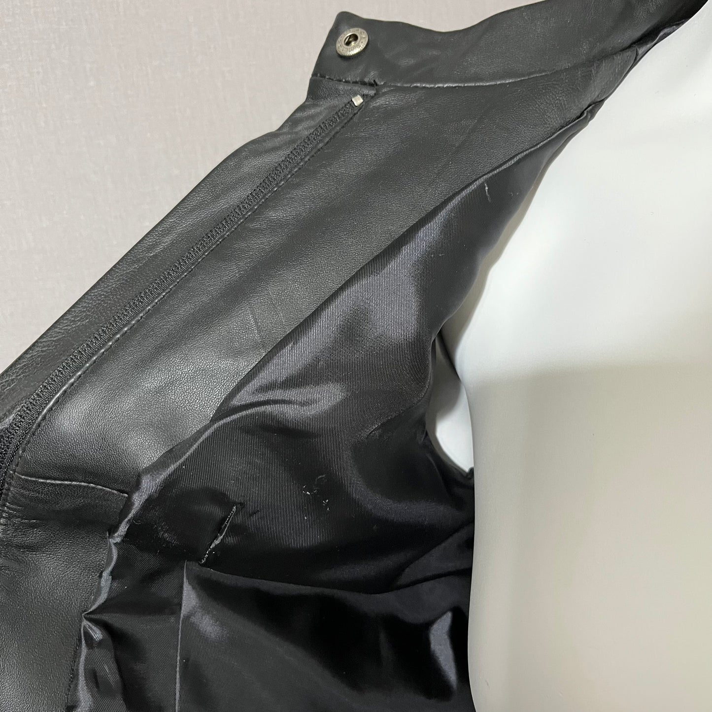 Leather Yvonne & Marie Silver Studded Black Moto Leather Jacket Sz-6 Small