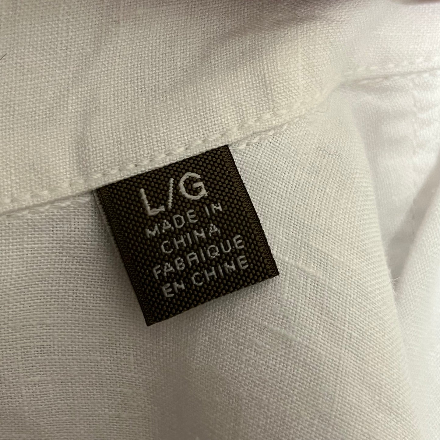 Tommy Bahama White Linen Button Down Shirt Sz-Large