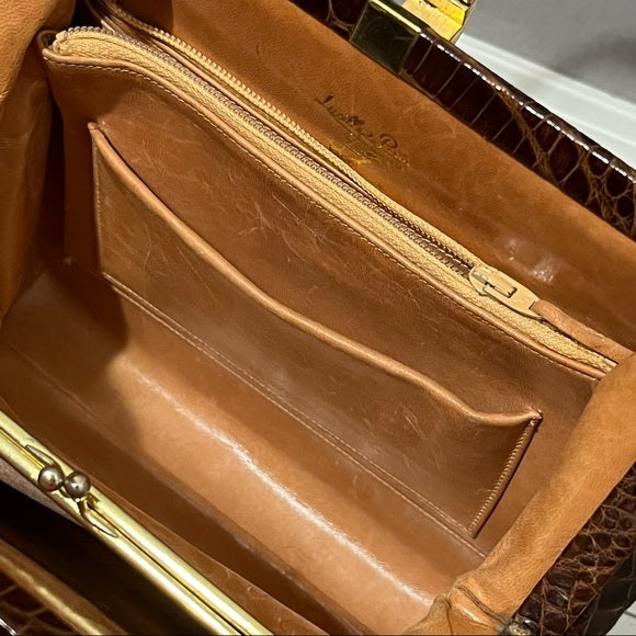 Vintage Lucille De Paris Alligator Skin Handbag