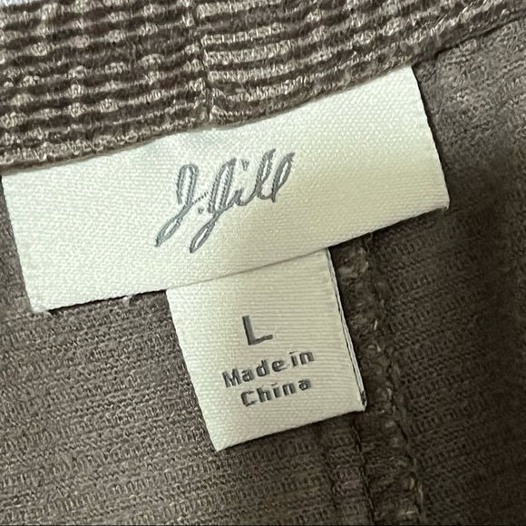 J.Jill Taupe 100% Cotton Corduroy Midi Flare Skirt Sz-Large