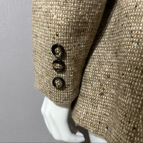 Vintage Country & Stables Wool Blend Brown Elbow Patch Blazer Sz- Medium