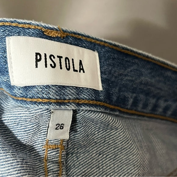 Pistola Distressed Light Wash Boyfriend Jeans Sz-26