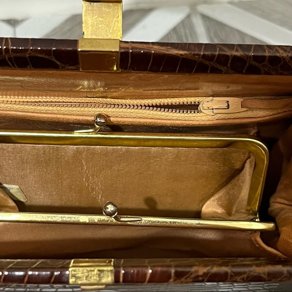 Vintage Lucille De Paris Alligator Skin Handbag