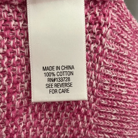 Croft & Barrow Pink V-Neck Marled Sweater Sz-1X