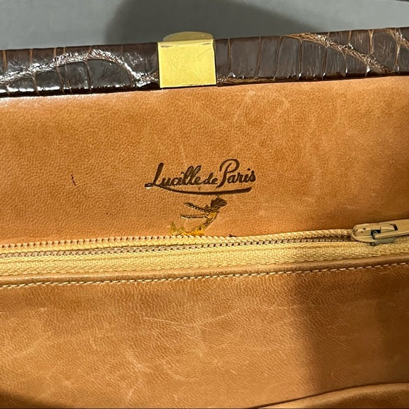 Vintage Lucille De Paris Alligator Skin Handbag