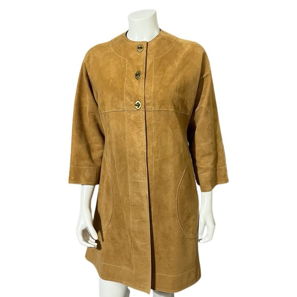 Vintage Rare Bonnie Cashin Sills Camel Suede | Leather Mod Style Jacket Sz-Small