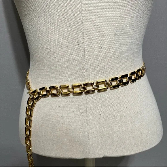 Skinny Gold Chain Square Adjustable Belt