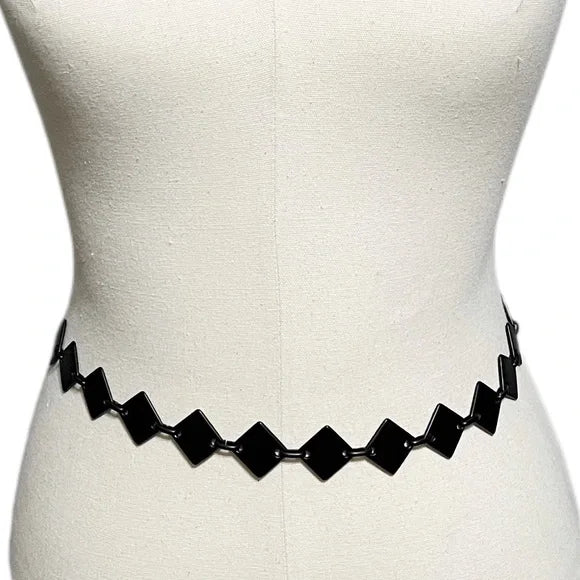 Black Diamond Shape Chain Belt