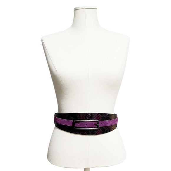 WHBM Purple Leather Lining Textured With Stretch Belt Sz-Small/Medium