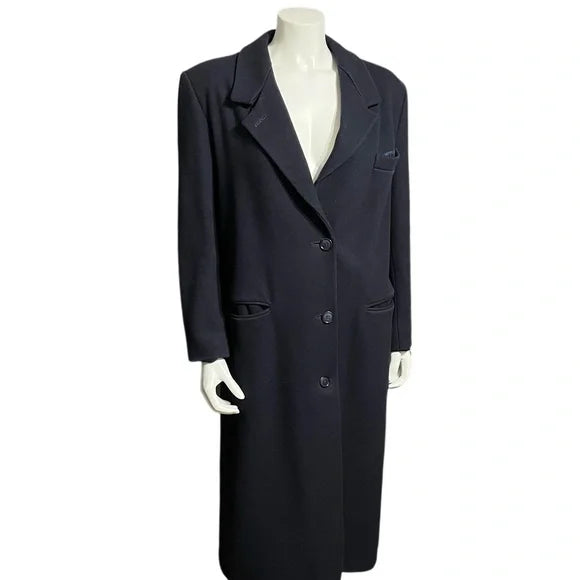 Vintage Ashley Scott Navy Wool Longline Coat The Beauty In You LLC