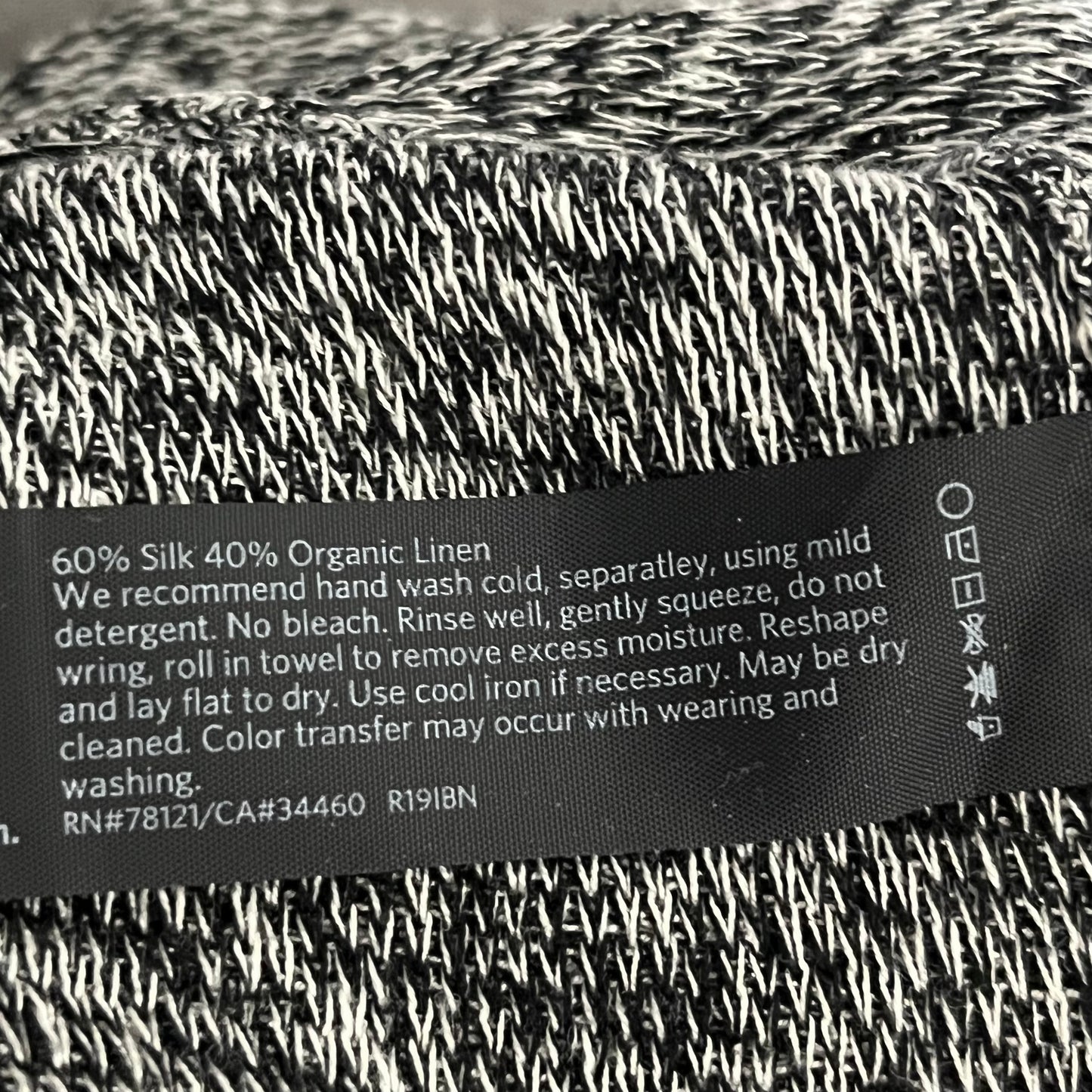 Eileen Fisher Marled Black/ White Silk/Linen Blend Open Cardigan Sz-Medium