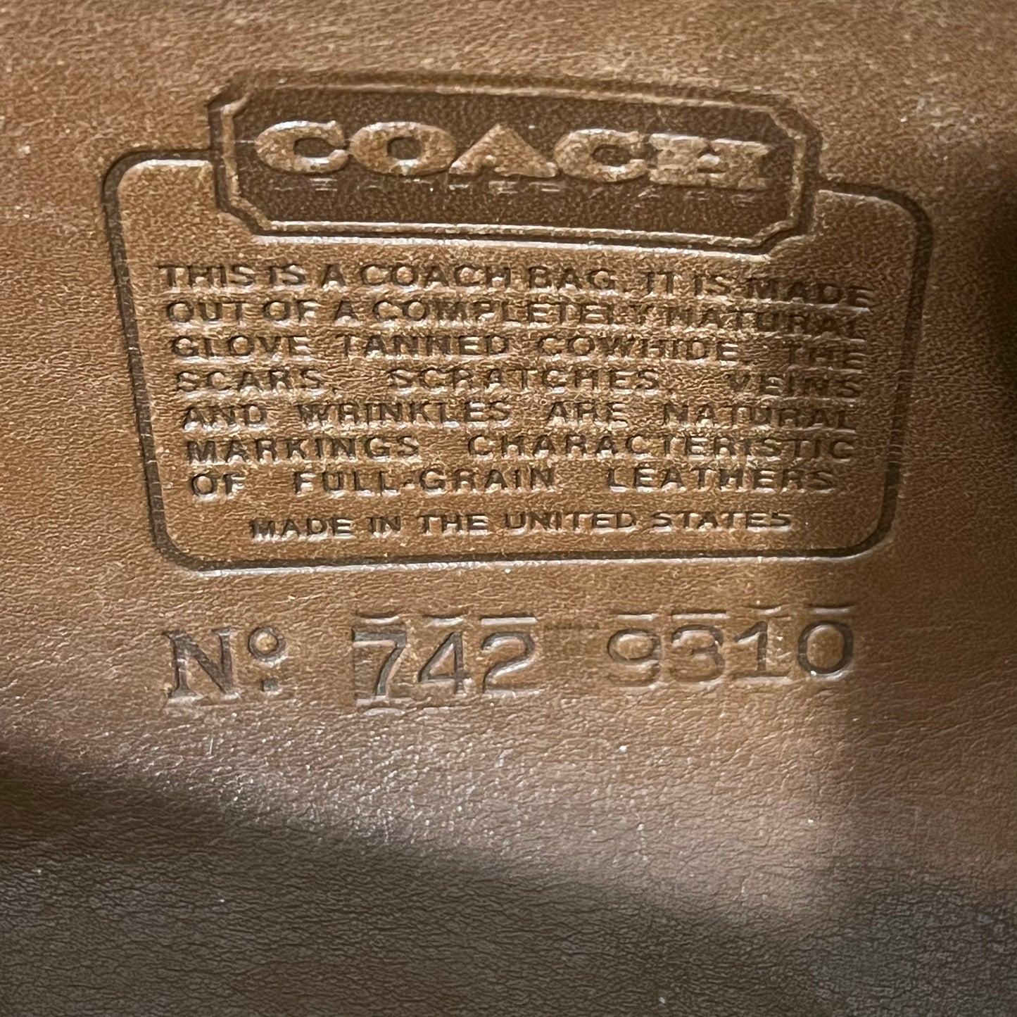 Vintage Coach Brown 9310 Crossbody Leather Handbag