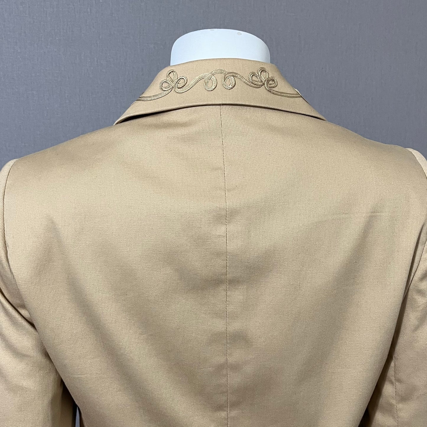 Josephine Chaus Tan Cotton Embroidered Blazer Sz-4
