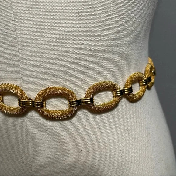 Gold Metal Oval Chain Link Belt