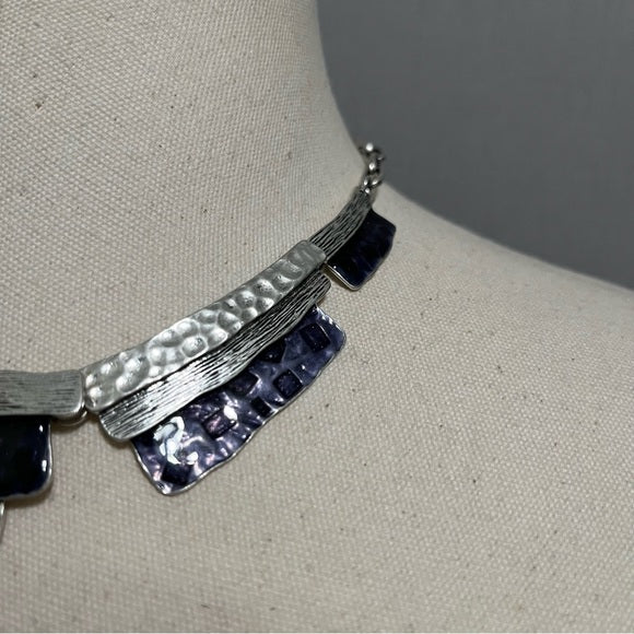 Silver Blue Statement Necklace