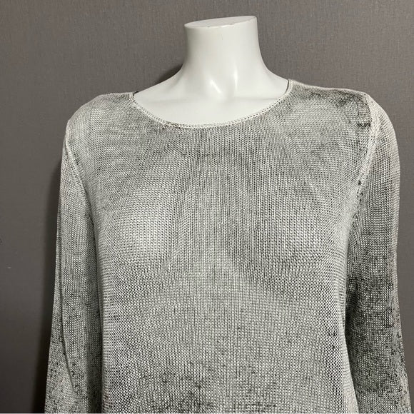 Nic & Zoe Linen Blend Crewneck Open Weave Sweater Sz-XL