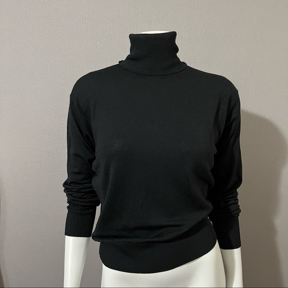 Ralph Lauren Black 100% Wool Classic Turtleneck Sz-Medium